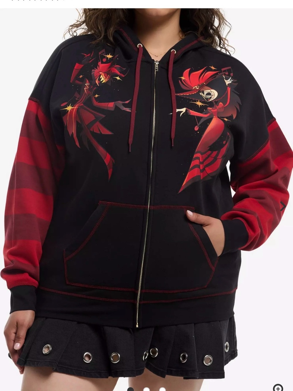 Hazbin Hotel Alastor & Rosie Hoodie XL Hot Topic